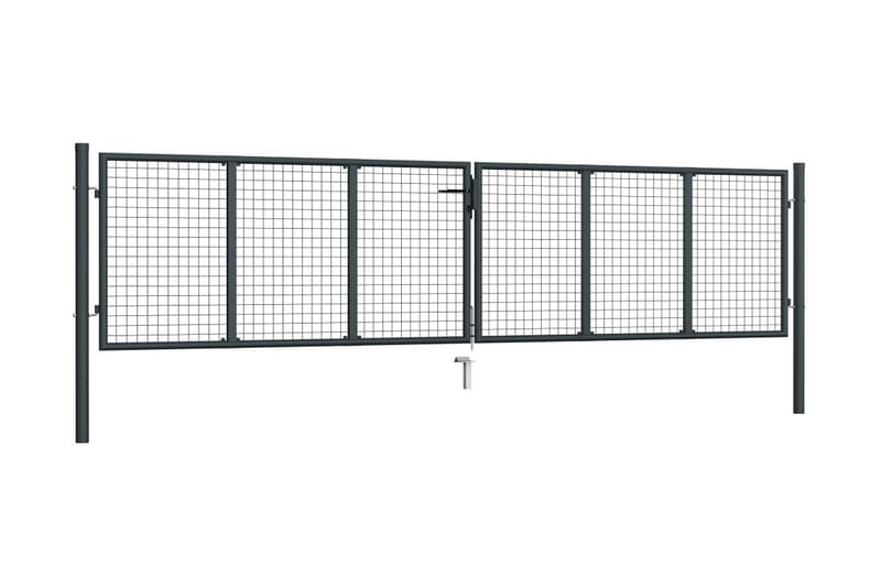 Puutarhaportti galvanoitu teräsverkko 400x150 cm harmaa - Harmaa - Talo & remontointi - Näkösuojat & aitaukset - Portti
 - Portti ulos