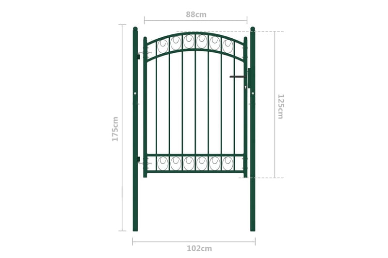 Puutarhaportti kaarella teräs 100x125 cm vihreä - Talo & remontointi - Näkösuojat & aitaukset - Portti
 - Portti ulos