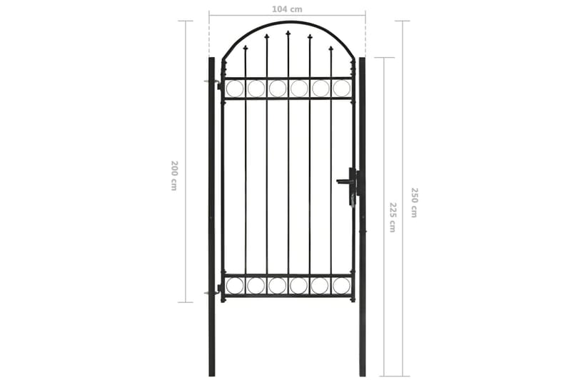 Puutarhaportti kaareva teräs 100x250 cm musta - Talo & remontointi - Näkösuojat & aitaukset - Portti
 - Portti ulos