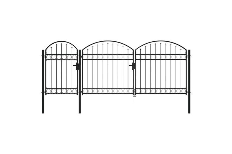 Puutarhaportti kaareva yläosa teräs 2,25x4 m musta - Musta - Talo & remontointi - Näkösuojat & aitaukset - Portti
 - Portti ulos