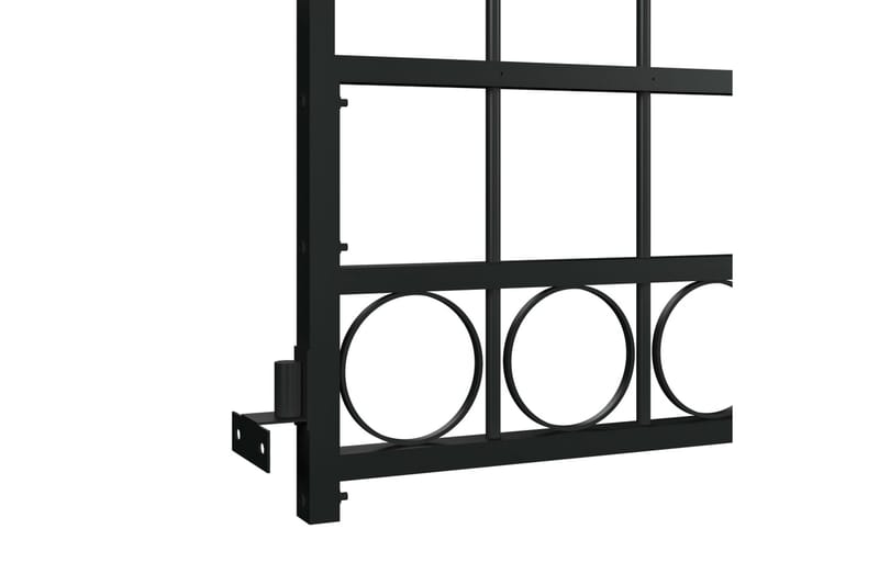 Puutarhaportti kaarevalla yläosalla teräs 100x200 cm musta - Musta - Talo & remontointi - Näkösuojat & aitaukset - Portti
 - Takorautaportti & rautaportti