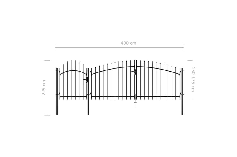 Puutarhaportti teräs 2,25x4 m musta - Musta - Talo & remontointi - Näkösuojat & aitaukset - Portti
 - Portti ulos