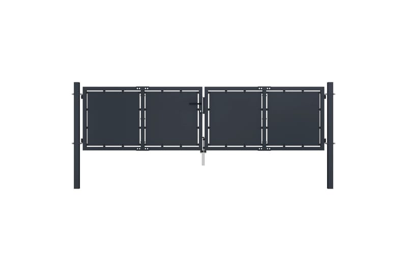 Puutarhaportti teräs 300x100 cm antrasiitti - Harmaa - Talo & remontointi - Näkösuojat & aitaukset - Portti
 - Portti ulos