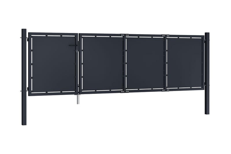 Puutarhaportti teräs 350x100 cm antrasiitti - Harmaa - Talo & remontointi - Näkösuojat & aitaukset - Portti
 - Portti ulos