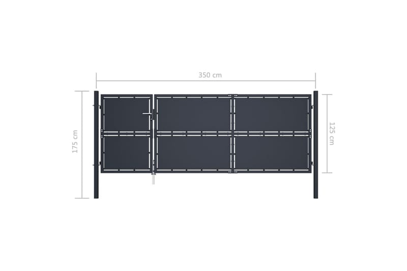 Puutarhaportti teräs 350x125 cm antrasiitti - Harmaa - Talo & remontointi - Näkösuojat & aitaukset - Portti
 - Portti ulos
