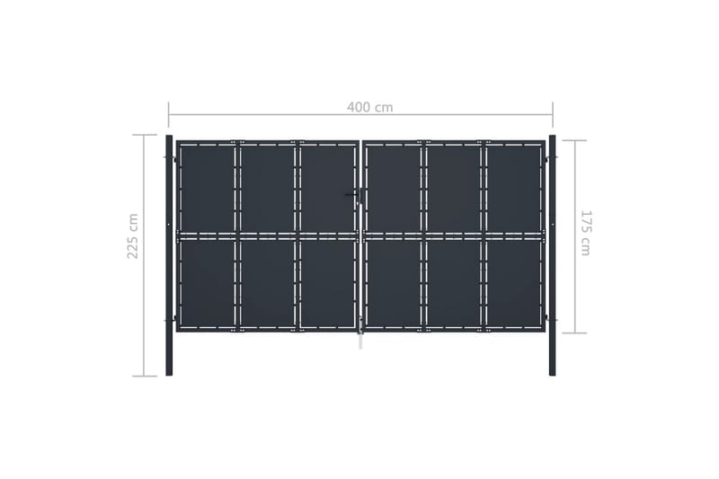 Puutarhaportti teräs 400x175 cm antrasiitti - Harmaa - Talo & remontointi - Näkösuojat & aitaukset - Portti
 - Portti ulos