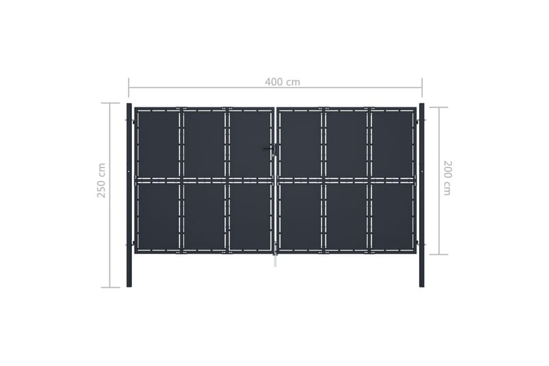 Puutarhaportti teräs 400x200 cm antrasiitti - Harmaa - Talo & remontointi - Näkösuojat & aitaukset - Portti
 - Portti ulos