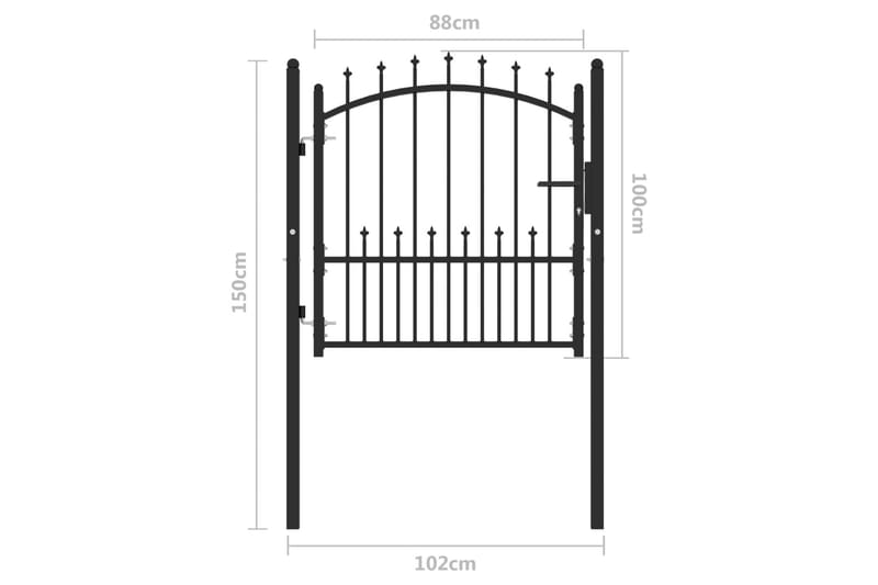 Puutarhaportti piikeillä teräs 100x100 cm musta - Talo & remontointi - Näkösuojat & aitaukset - Portti
 - Portti ulos