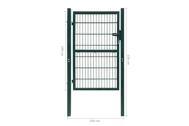 2D Aitaportti (Yksinkertainen) Vihreä 106 x 210 - Vihreä - Takorautaportti & rautaportti - Portti ulos