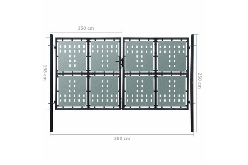Musta Kaksiovinen Aitaportti 300 x 250 cm - Musta - Talo & remontointi - Näkösuojat & aitaukset - Portti
 - Takorautaportti & rautaportti