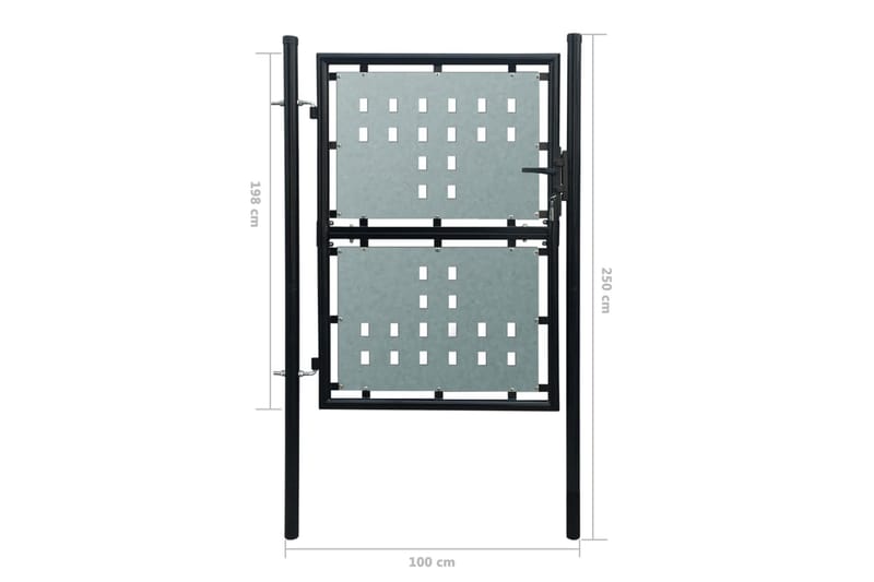 Musta Yksiovinen Aitaportti 100 x 250 cm - Musta - Talo & remontointi - Näkösuojat & aitaukset - Portti
 - Takorautaportti & rautaportti