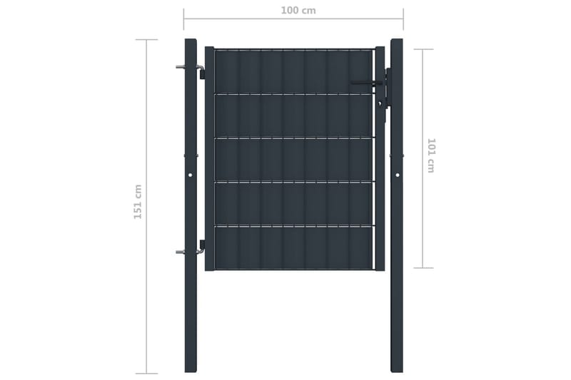 Pihaportti teräs 100x101 cm antrasiitti - Harmaa - Talo & remontointi - Näkösuojat & aitaukset - Portti
 - Takorautaportti & rautaportti