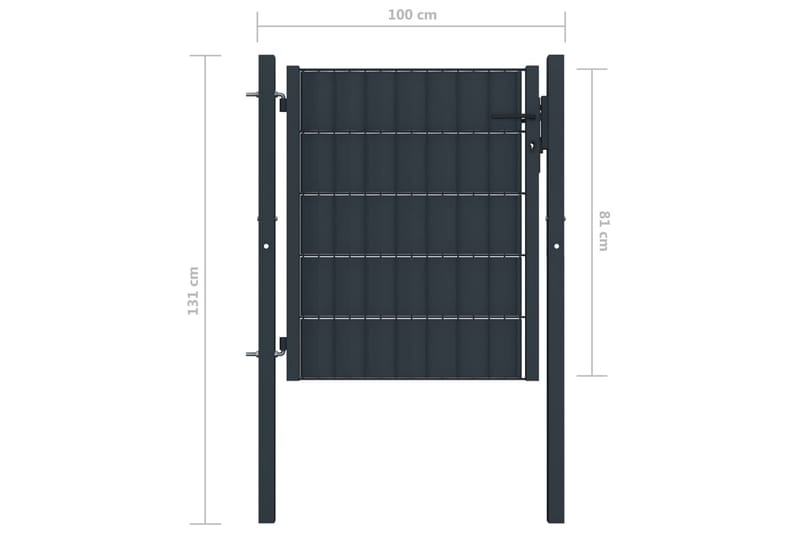 Pihaportti teräs 100x81 cm antrasiitti - Harmaa - Talo & remontointi - Näkösuojat & aitaukset - Portti
 - Takorautaportti & rautaportti