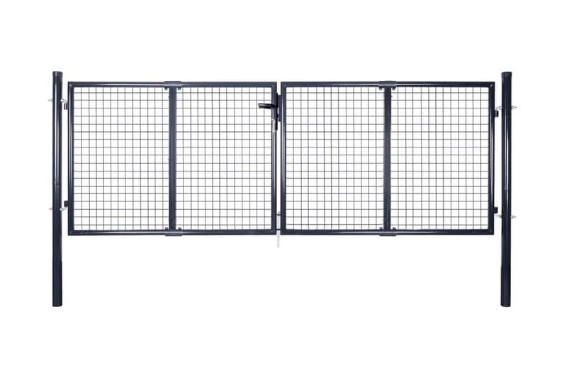 Puutarhan verkkoportti galvanoitu teräs 289x75 cm harmaa - Harmaa - Talo & remontointi - Näkösuojat & aitaukset - Portti
 - Takorautaportti & rautaportti