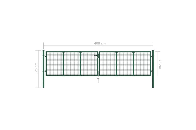 Puutarhan verkkoportti teräs 400x75 cm vihreä - Vihreä - Talo & remontointi - Näkösuojat & aitaukset - Portti
 - Takorautaportti & rautaportti
