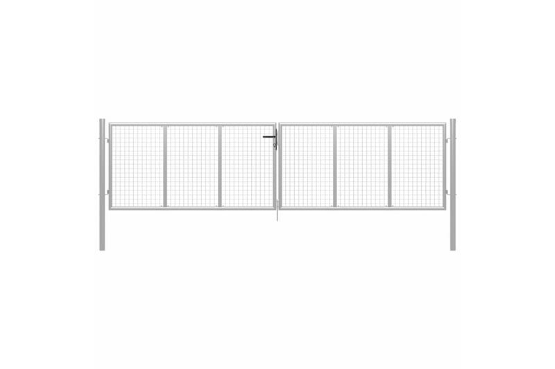 Puutarhaportti galvanoitu teräs 415x150 cm hopea - Hopea - Talo & remontointi - Näkösuojat & aitaukset - Portti
 - Takorautaportti & rautaportti