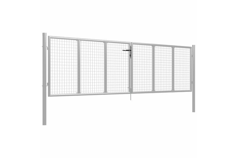 Puutarhaportti galvanoitu teräs 415x150 cm hopea - Hopea - Talo & remontointi - Näkösuojat & aitaukset - Portti
 - Takorautaportti & rautaportti