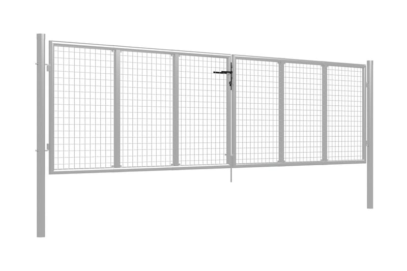 Puutarhaportti galvanoitu teräs 415x175 cm hopea - Hopea - Talo & remontointi - Näkösuojat & aitaukset - Portti
 - Takorautaportti & rautaportti