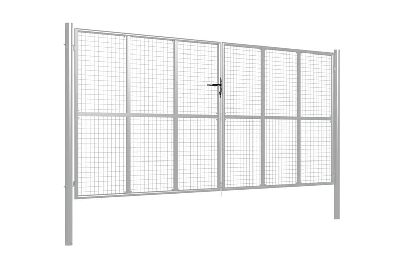 Puutarhaportti galvanoitu teräs 415x225 cm hopea - Hopea - Talo & remontointi - Näkösuojat & aitaukset - Portti
 - Takorautaportti & rautaportti