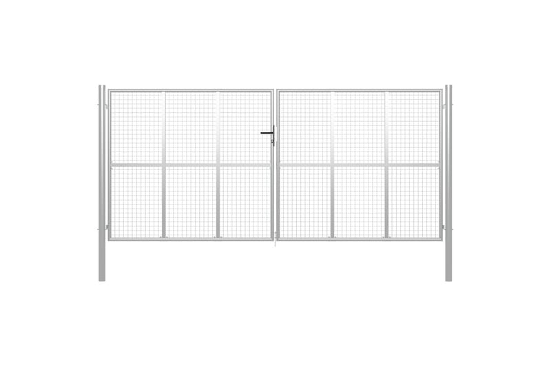 Puutarhaportti galvanoitu teräs 415x250 cm hopea - Hopea - Talo & remontointi - Näkösuojat & aitaukset - Portti
 - Takorautaportti & rautaportti