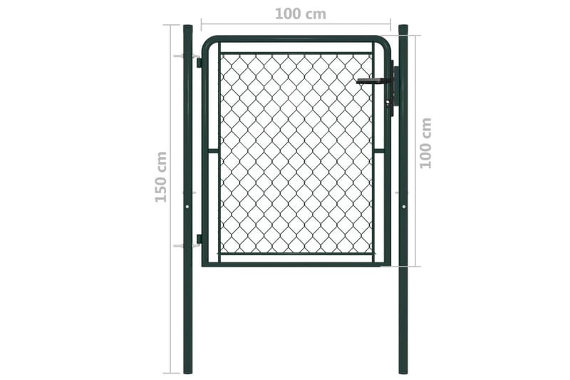 Puutarhaportti teräs 100x100 cm vihreä - Vihreä - Takorautaportti & rautaportti - Portti ulos