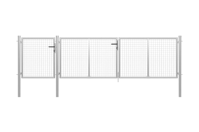 Puutarhaportti teräs 400x100 cm hopea - Hopea - Talo & remontointi - Näkösuojat & aitaukset - Portti
 - Takorautaportti & rautaportti