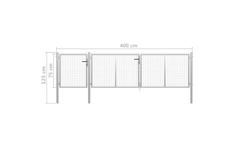 Puutarhaportti teräs 400x75 cm hopea - Hopea - Talo & remontointi - Näkösuojat & aitaukset - Portti
 - Takorautaportti & rautaportti