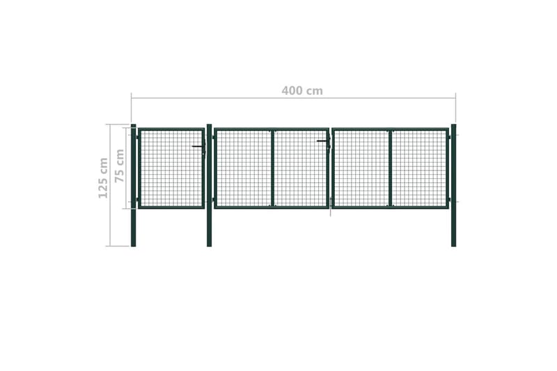 Puutarhaportti teräs 400x75 cm vihreä - Vihreä - Talo & remontointi - Näkösuojat & aitaukset - Portti
 - Takorautaportti & rautaportti