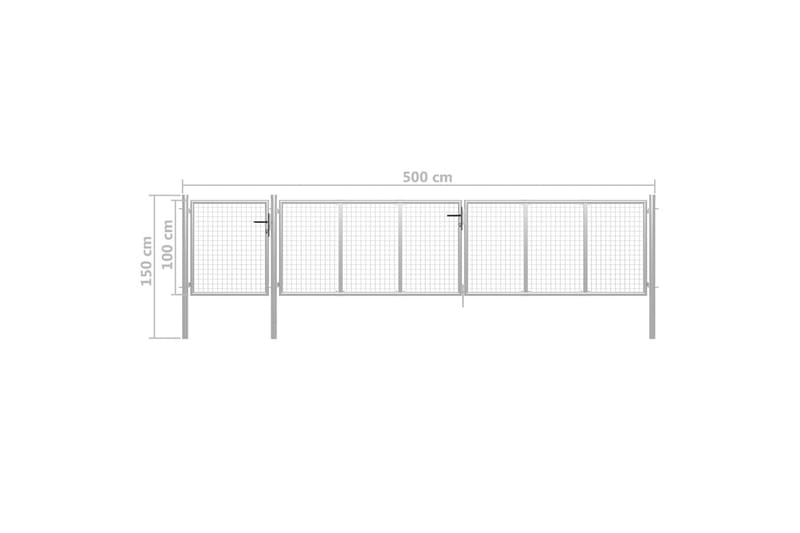 Puutarhaportti teräs 500x100 cm hopea - Hopea - Talo & remontointi - Näkösuojat & aitaukset - Portti
 - Takorautaportti & rautaportti