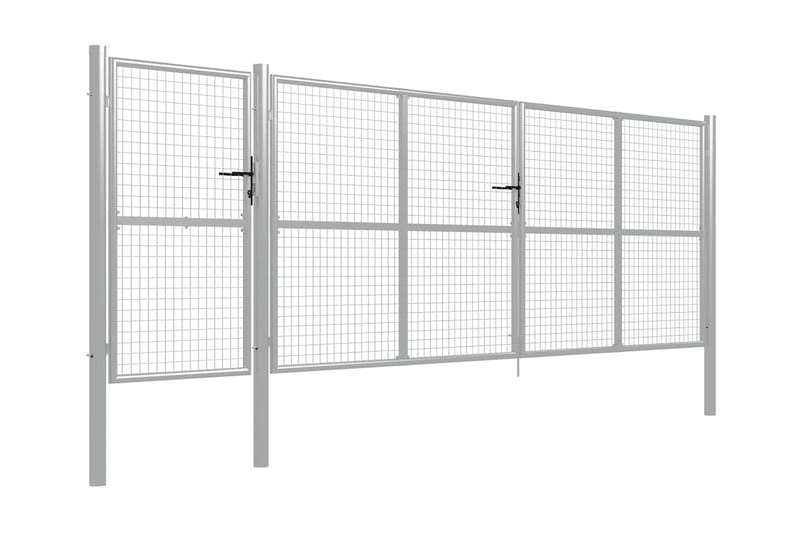 Puutarhaportti teräs 500x150 cm hopea - Hopea - Talo & remontointi - Näkösuojat & aitaukset - Portti
 - Takorautaportti & rautaportti