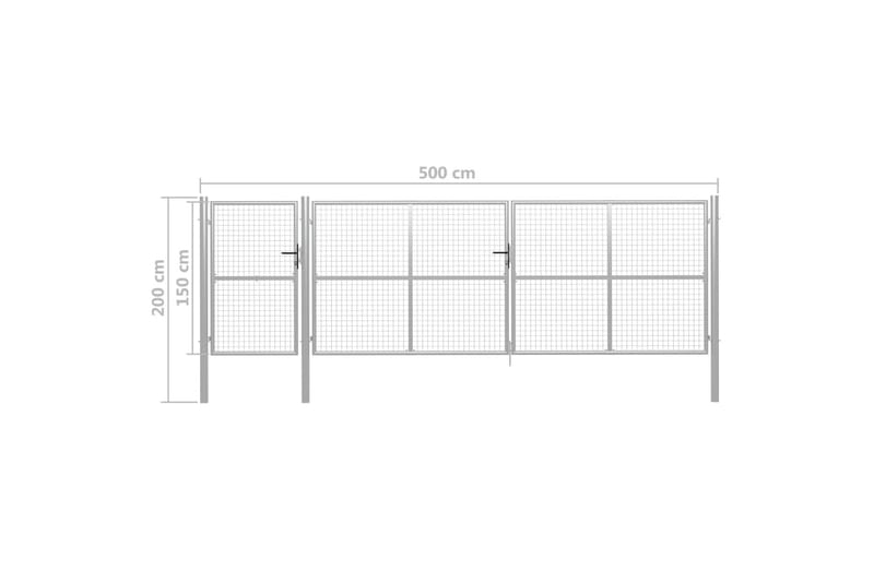 Puutarhaportti teräs 500x150 cm hopea - Hopea - Talo & remontointi - Näkösuojat & aitaukset - Portti
 - Takorautaportti & rautaportti