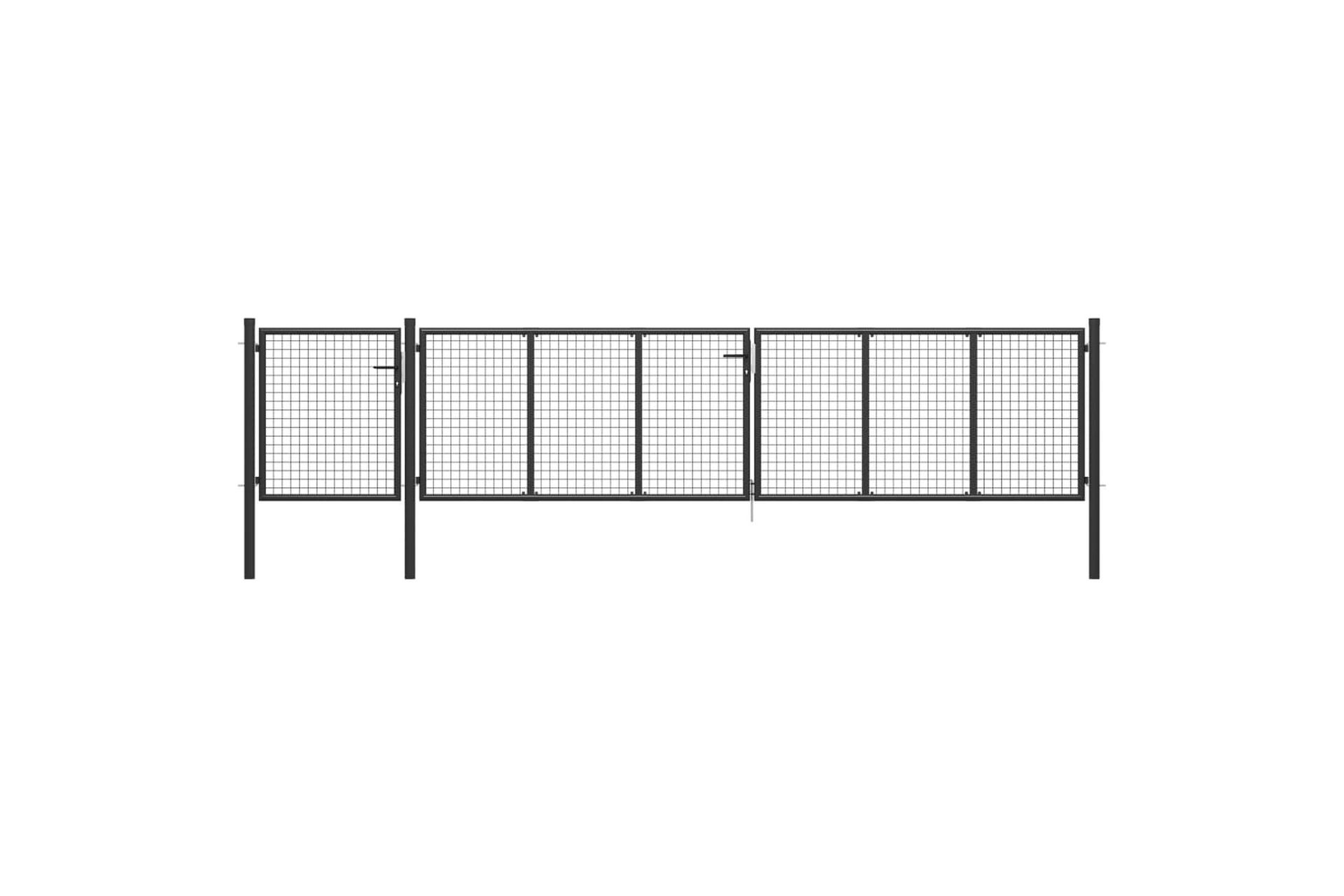 Puutarhaportti teräs 500x75 cm antrasiitti - Harmaa - Talo & remontointi - Näkösuojat & aitaukset - Portti
 - Takorautaportti & rautaportti