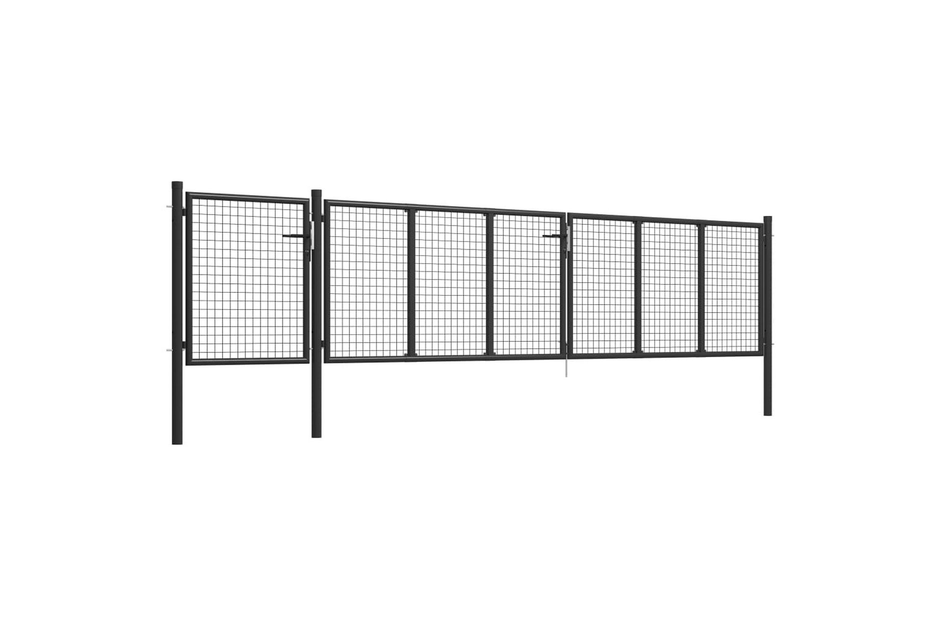 Puutarhaportti teräs 500x75 cm antrasiitti - Harmaa - Talo & remontointi - Näkösuojat & aitaukset - Portti
 - Takorautaportti & rautaportti