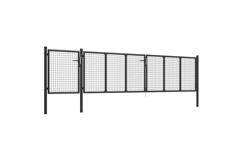 Puutarhaportti teräs 500x75 cm antrasiitti - Harmaa - Talo & remontointi - Näkösuojat & aitaukset - Portti
 - Takorautaportti & rautaportti