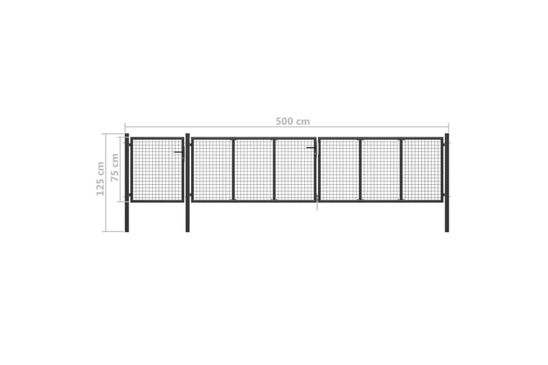 Puutarhaportti teräs 500x75 cm antrasiitti - Harmaa - Talo & remontointi - Näkösuojat & aitaukset - Portti
 - Takorautaportti & rautaportti