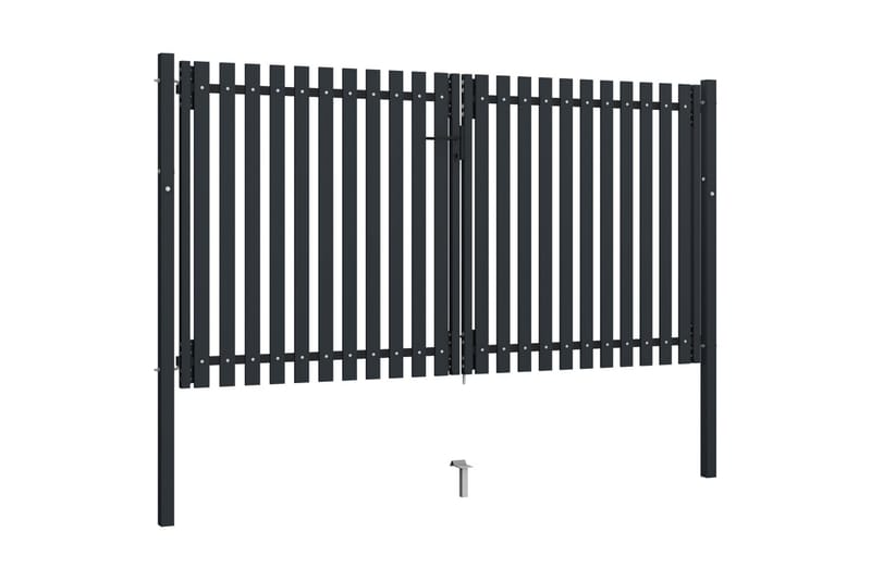 Tuplaovi pihaportti teräs 306x220 cm antrasiitti - Antrasiitti - Talo & remontointi - Näkösuojat & aitaukset - Portti
 - Portti ulos
