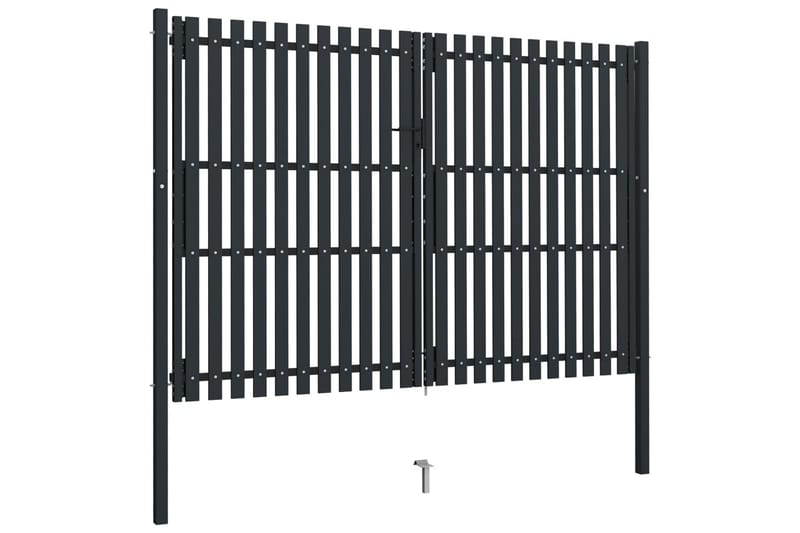 Tuplaovi pihaportti teräs 306x250 cm antrasiitti - Antrasiitti - Talo & remontointi - Näkösuojat & aitaukset - Portti
 - Portti ulos
