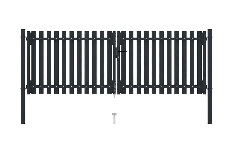 Tuplaovi pihaportti teräs 306x125 cm antrasiitti - Antrasiitti - Talo & remontointi - Näkösuojat & aitaukset - Portti
 - Portti ulos