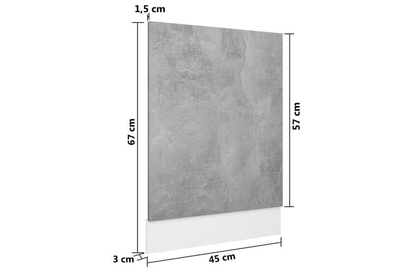Astianpesukoneen paneeli betoninharmaa 45x3x67 cm lastulevy - Harmaa - Talo & remontointi - Rakentaminen - Lattiat & seinät & katot - Lattia & seinäpinnat