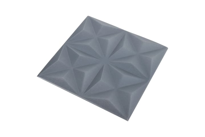 beBasic 3D-seinäpaneelit 12 kpl 50x50 cm harmaa origami 3 mÂ² - Harmaa - Lattia & seinäpinnat