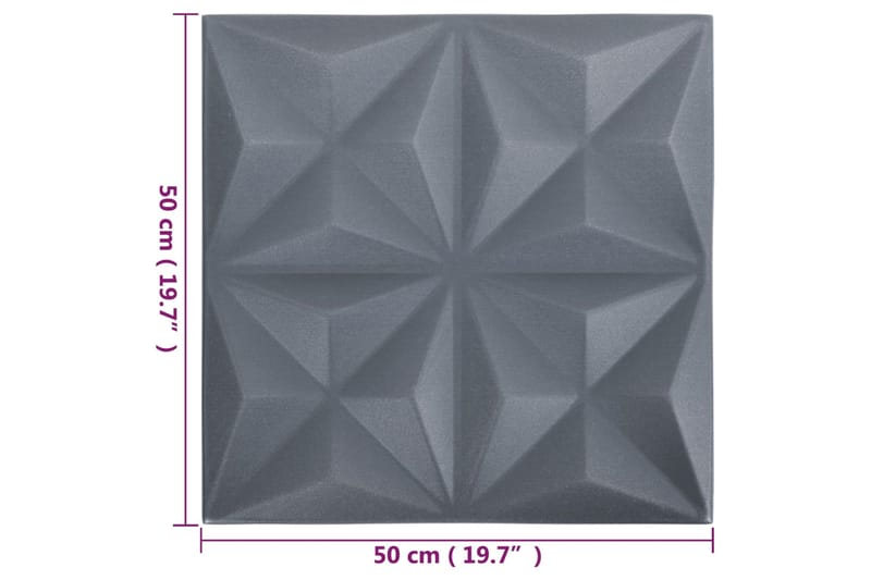 beBasic 3D-seinäpaneelit 12 kpl 50x50 cm harmaa origami 3 mÂ² - Harmaa - Talo & remontointi - Rakentaminen - Lattiat & seinät & katot - Lattia & seinäpinnat