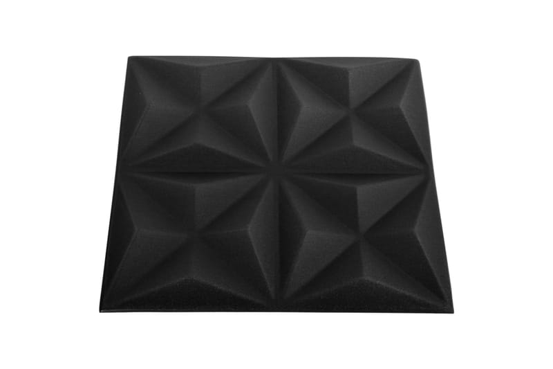 beBasic 3D-seinäpaneelit 12 kpl 50x50 cm musta origami 3 mÂ² - Musta - Talo & remontointi - Rakentaminen - Lattiat & seinät & katot - Lattia & seinäpinnat