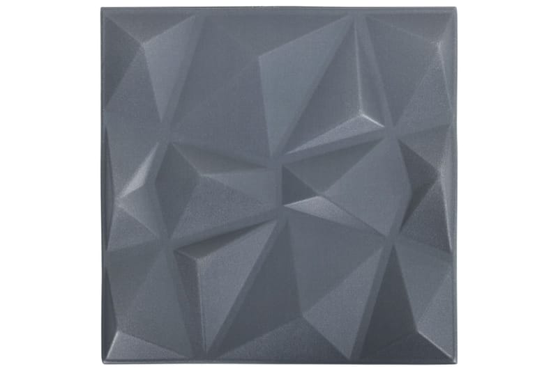 beBasic 3D-seinäpaneelit 12 kpl 50x50 cm timantinharmaa 3 mÂ² - Harmaa - Talo & remontointi - Rakentaminen - Lattiat & seinät & katot - Lattia & seinäpinnat