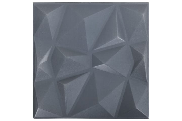 beBasic 3D-seinäpaneelit 12 kpl 50x50 cm timantinharmaa 3 mÂ² - Harmaa - Lattia & seinäpinnat