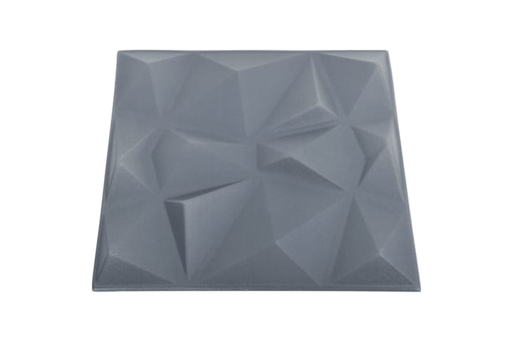 beBasic 3D-seinäpaneelit 12 kpl 50x50 cm timantinharmaa 3 mÂ² - Harmaa - Lattia & seinäpinnat