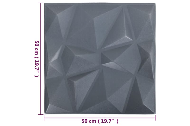 beBasic 3D-seinäpaneelit 12 kpl 50x50 cm timantinharmaa 3 mÂ² - Harmaa - Talo & remontointi - Rakentaminen - Lattiat & seinät & katot - Lattia & seinäpinnat