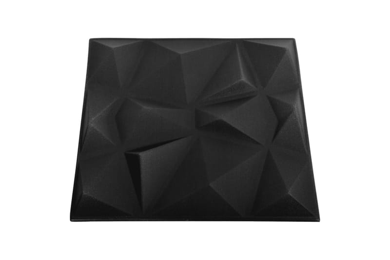 beBasic 3D-seinäpaneelit 12 kpl 50x50 cm timantinmusta 3 mÂ² - Musta - Talo & remontointi - Rakentaminen - Lattiat & seinät & katot - Lattia & seinäpinnat