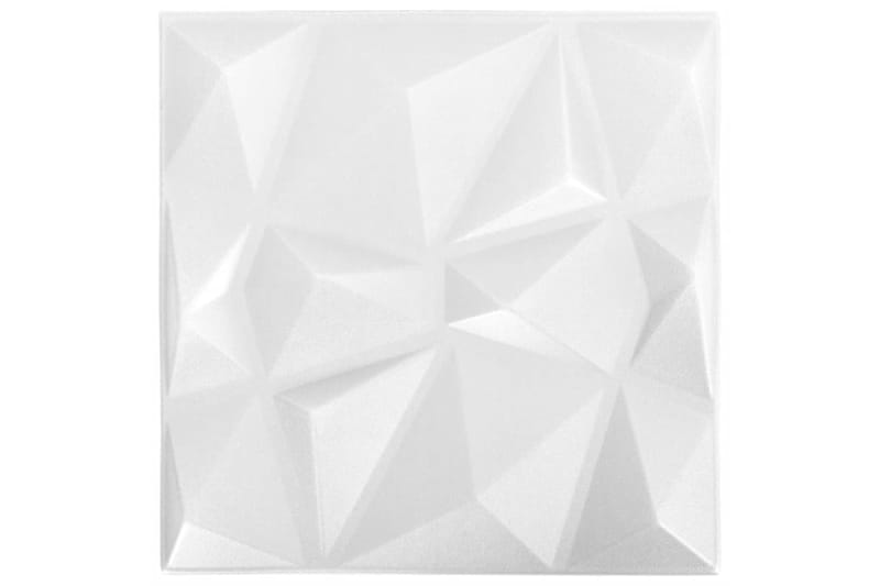 beBasic 3D-seinäpaneelit 12 kpl 50x50 cm timantinvalkoinen 3 mÂ² - Valkoinen - Talo & remontointi - Rakentaminen - Lattiat & seinät & katot - Lattia & seinäpinnat