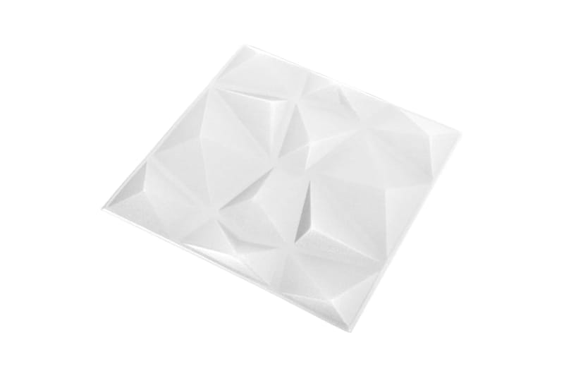 beBasic 3D-seinäpaneelit 12 kpl 50x50 cm timantinvalkoinen 3 mÂ² - Valkoinen - Talo & remontointi - Rakentaminen - Lattiat & seinät & katot - Lattia & seinäpinnat