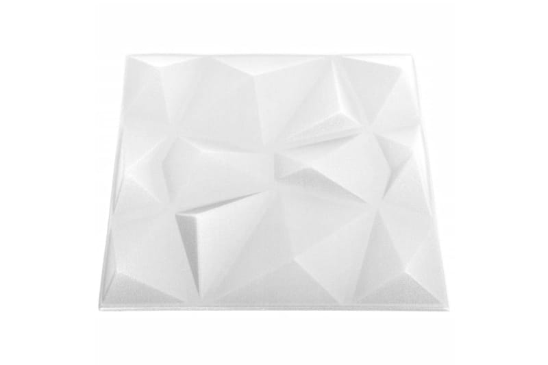 beBasic 3D-seinäpaneelit 12 kpl 50x50 cm timantinvalkoinen 3 mÂ² - Valkoinen - Talo & remontointi - Rakentaminen - Lattiat & seinät & katot - Lattia & seinäpinnat